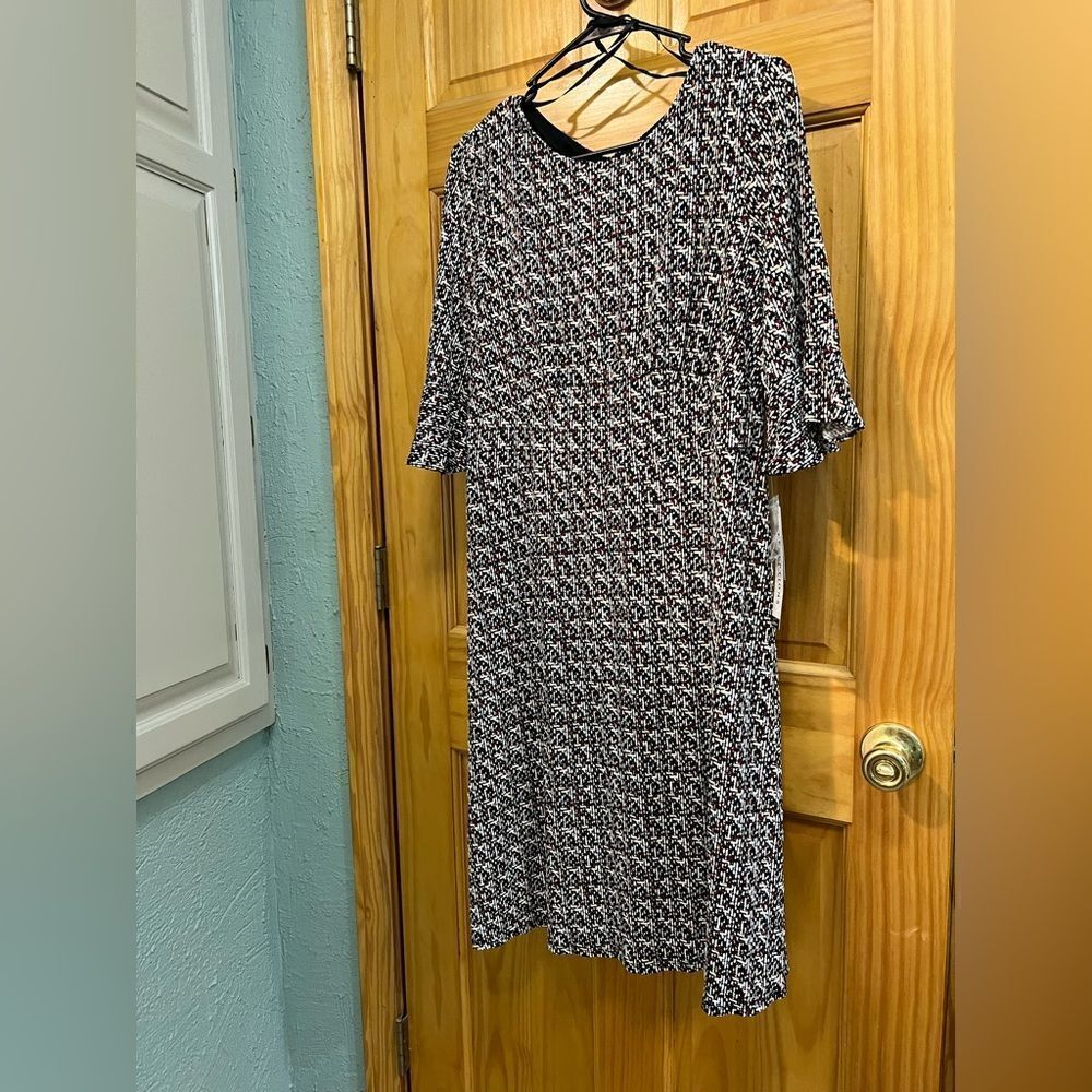 Perceptions New York size L black and red tweed look dress